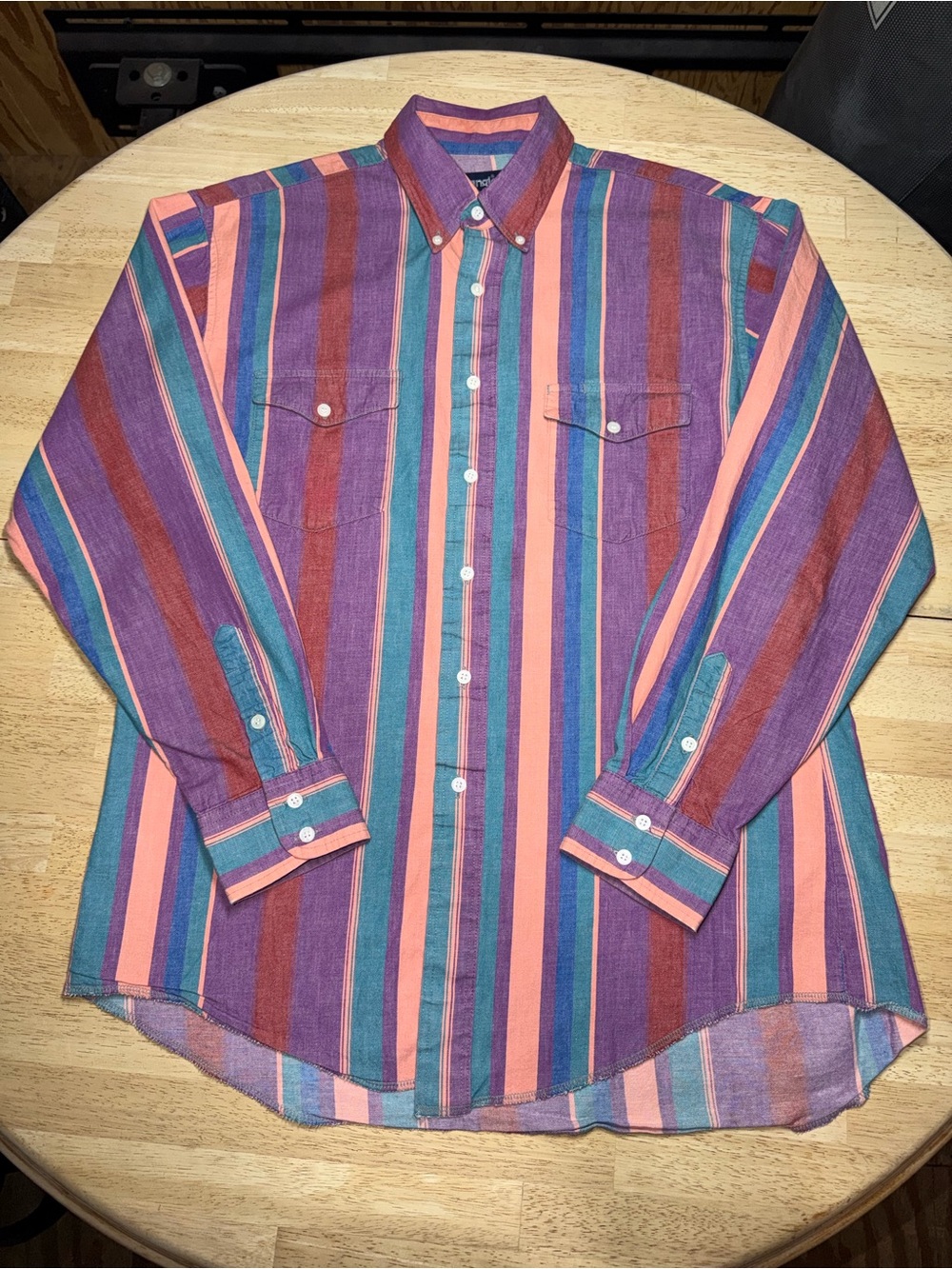 Wrangler Vintage 90s Brushpopper Colorful Mens Large Made In USA Western Retro